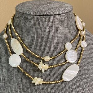Vintage Mother of Pearl Layering Necklace